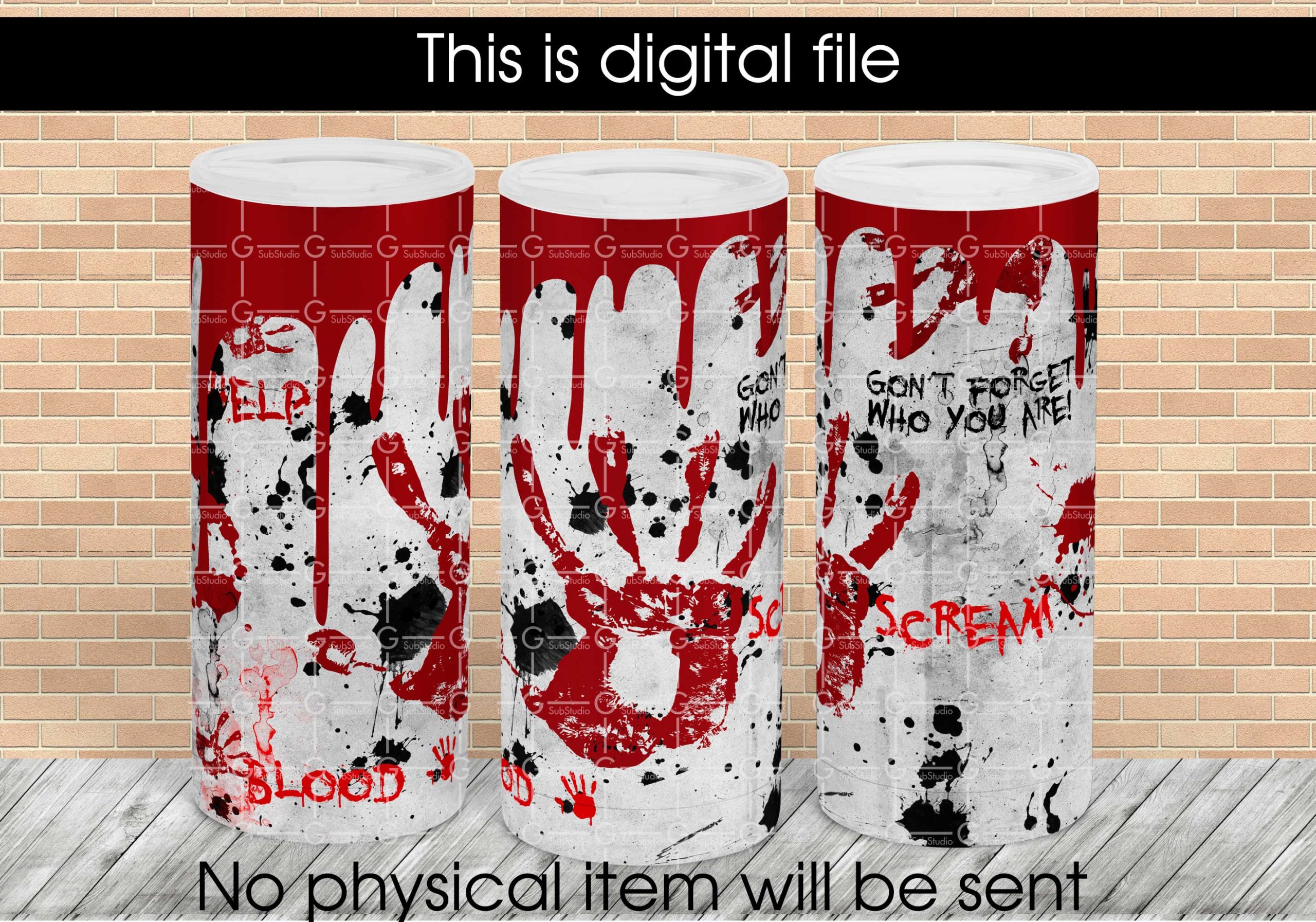 Horror 20oz Skinny straight tumbler Sublimation Design Halloween