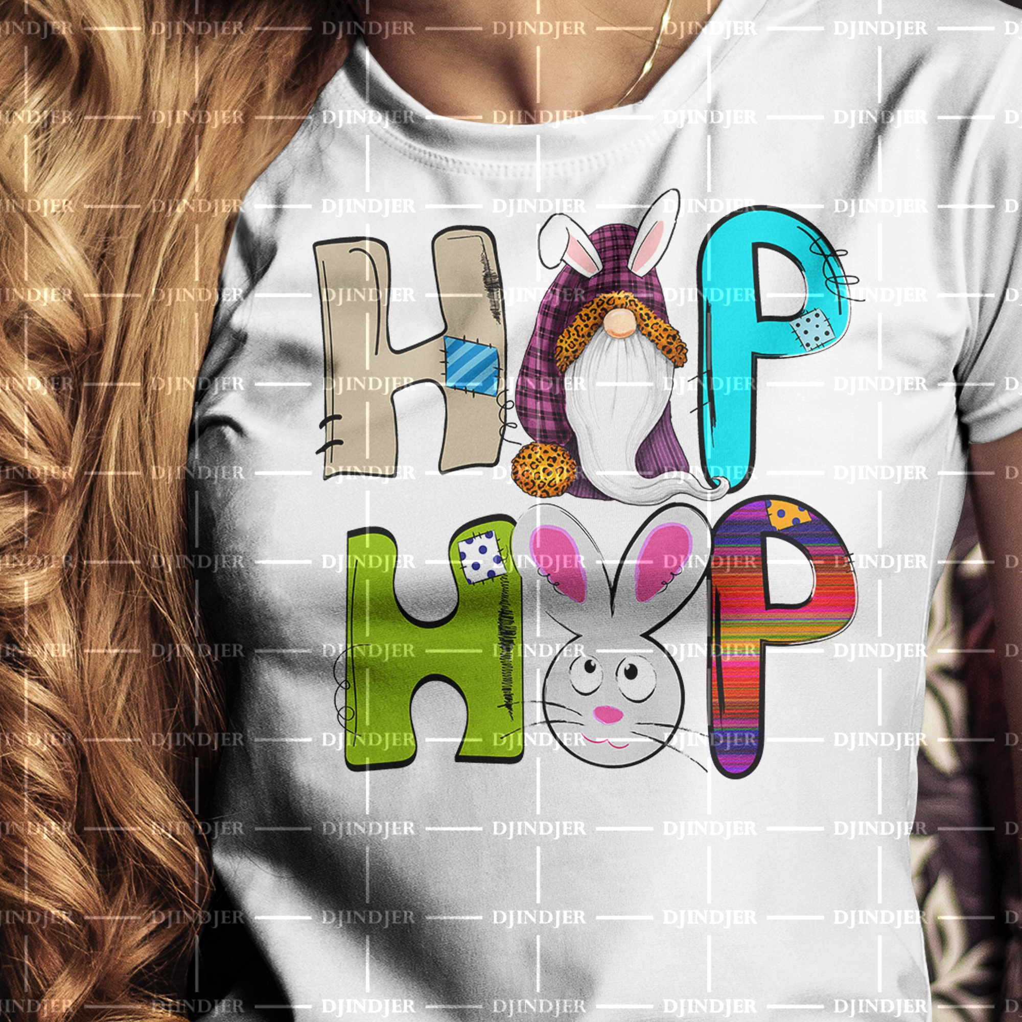 Easter gnome PNG Design Hip Hop bunny Sublimation Designs