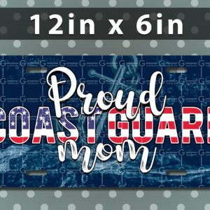 Proud coast guard mom png sublimation design download, license plate