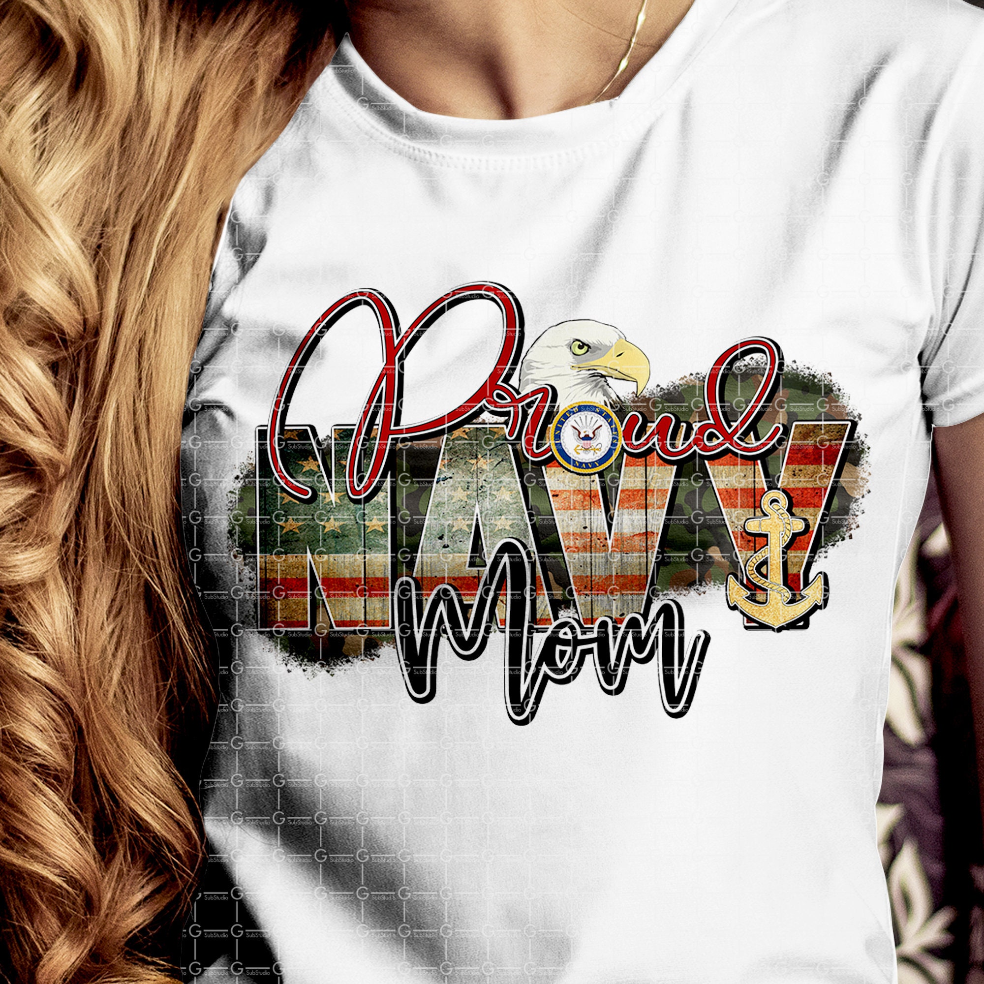 Proud Navy mom PNG file - Sublimation Design - Digital Download