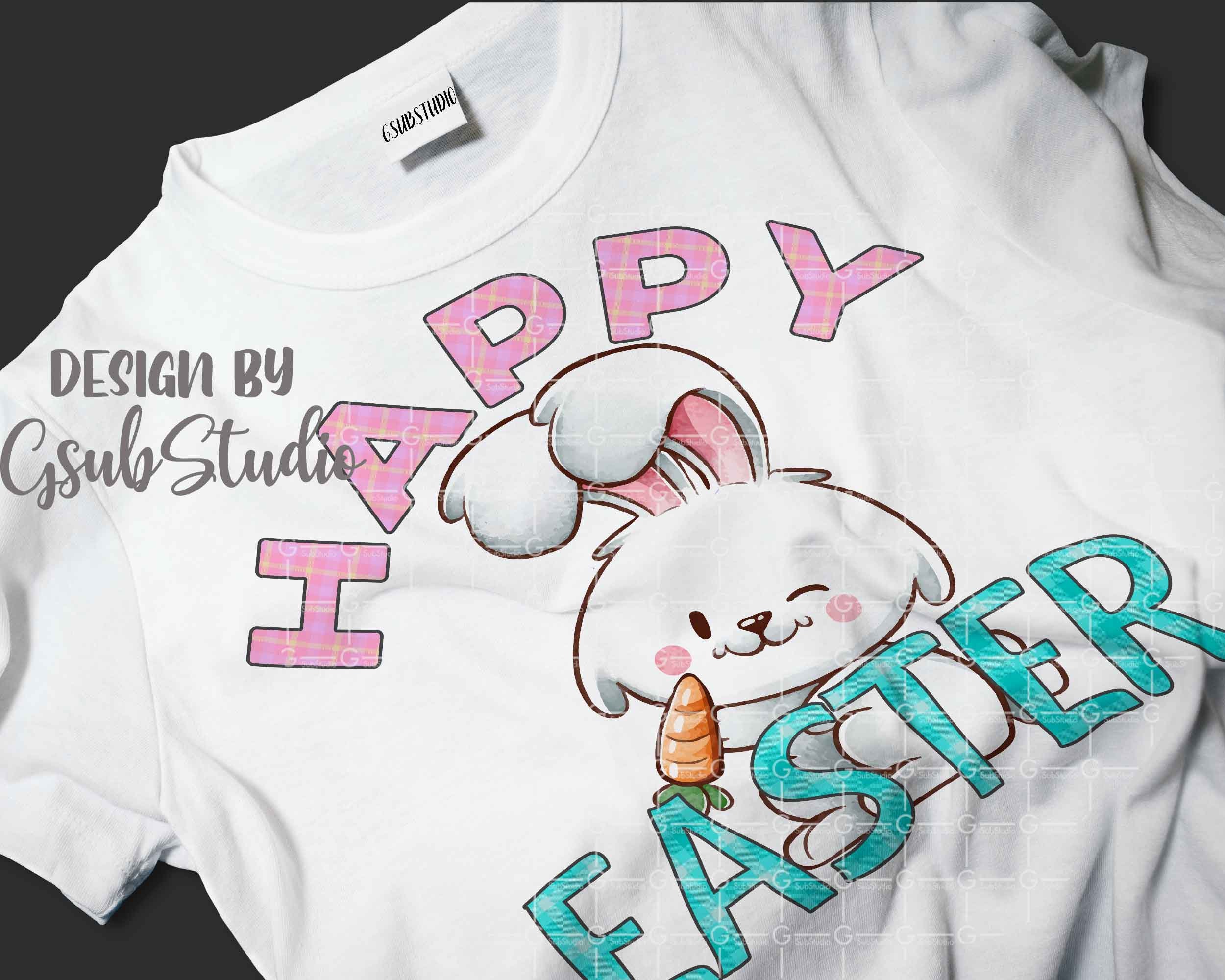 Happy Easter Bunny Sublimation Design Digital Download Easter Design PNG