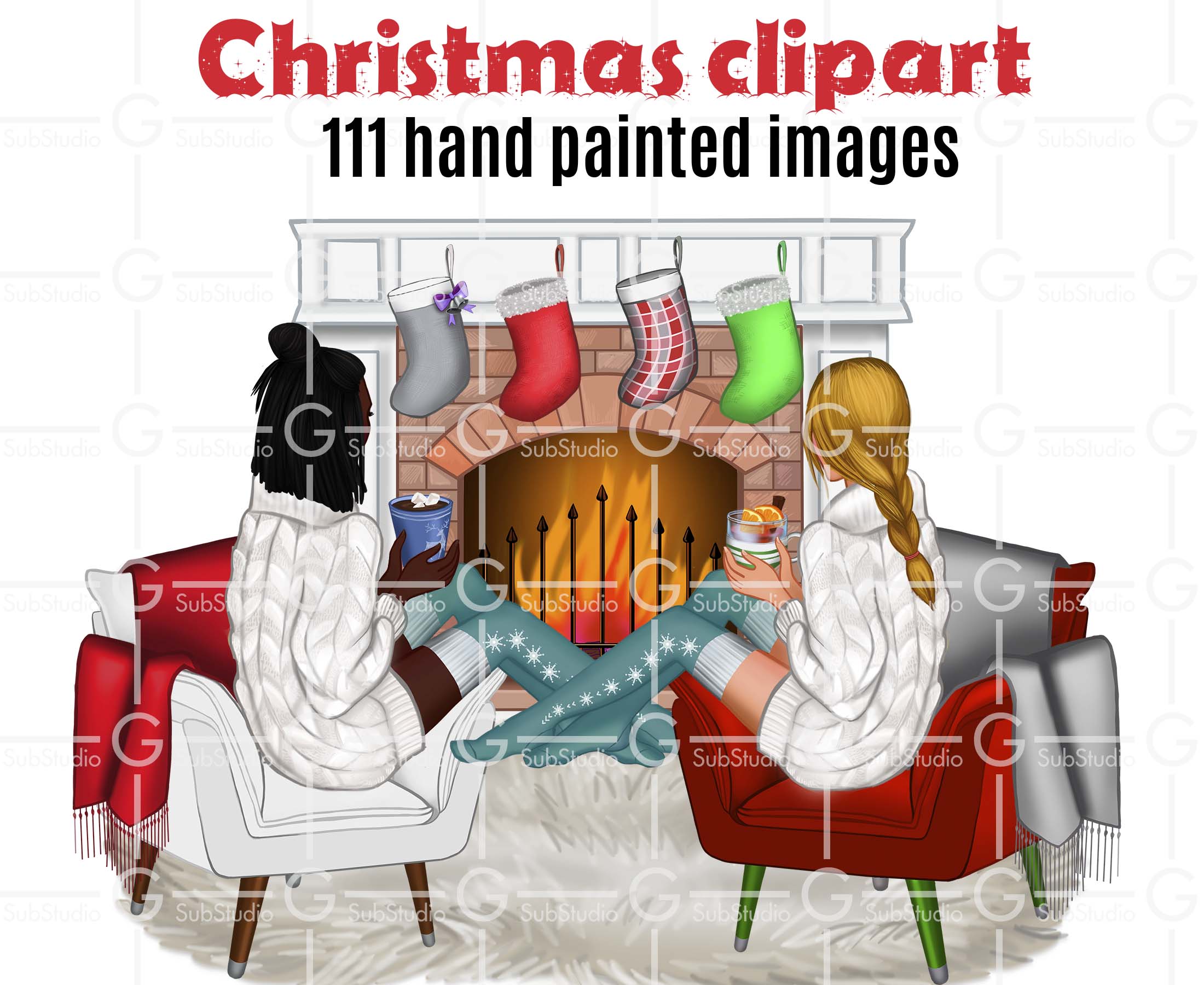 Christmas girls Clip art best friends PNG Clipart Winter clip-art Holiday