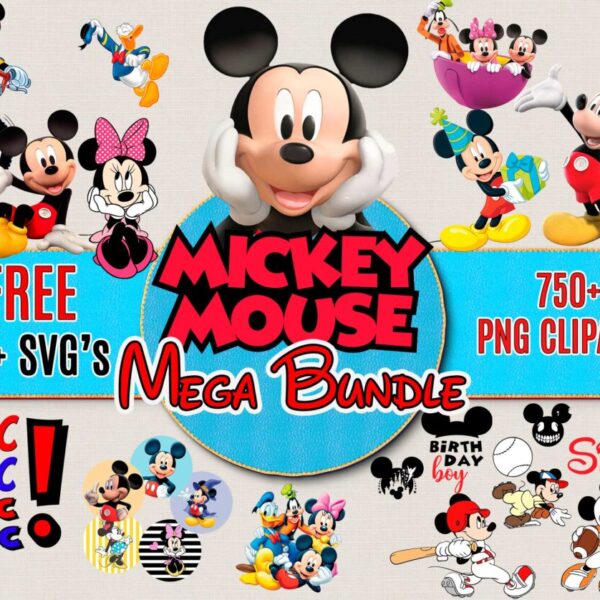 Mega Bundle Mickey Mouse CLIPART, Mickey Mouse SVG, Mickey SVG, Mickey Birthday, Mickey party, Mickey Download, Mickey Alphabet