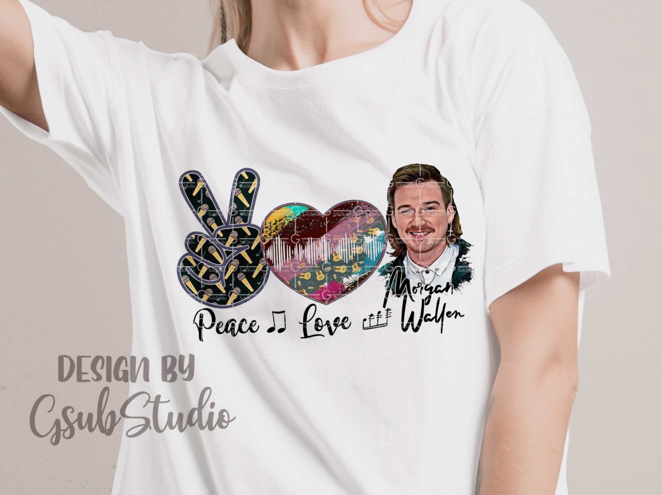 Peace Love Morgan Wallen PNG sublimation design