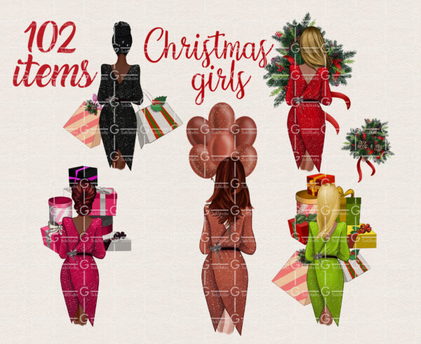 Christmas clipart png Fashion girl Clipart Girl boss clipart