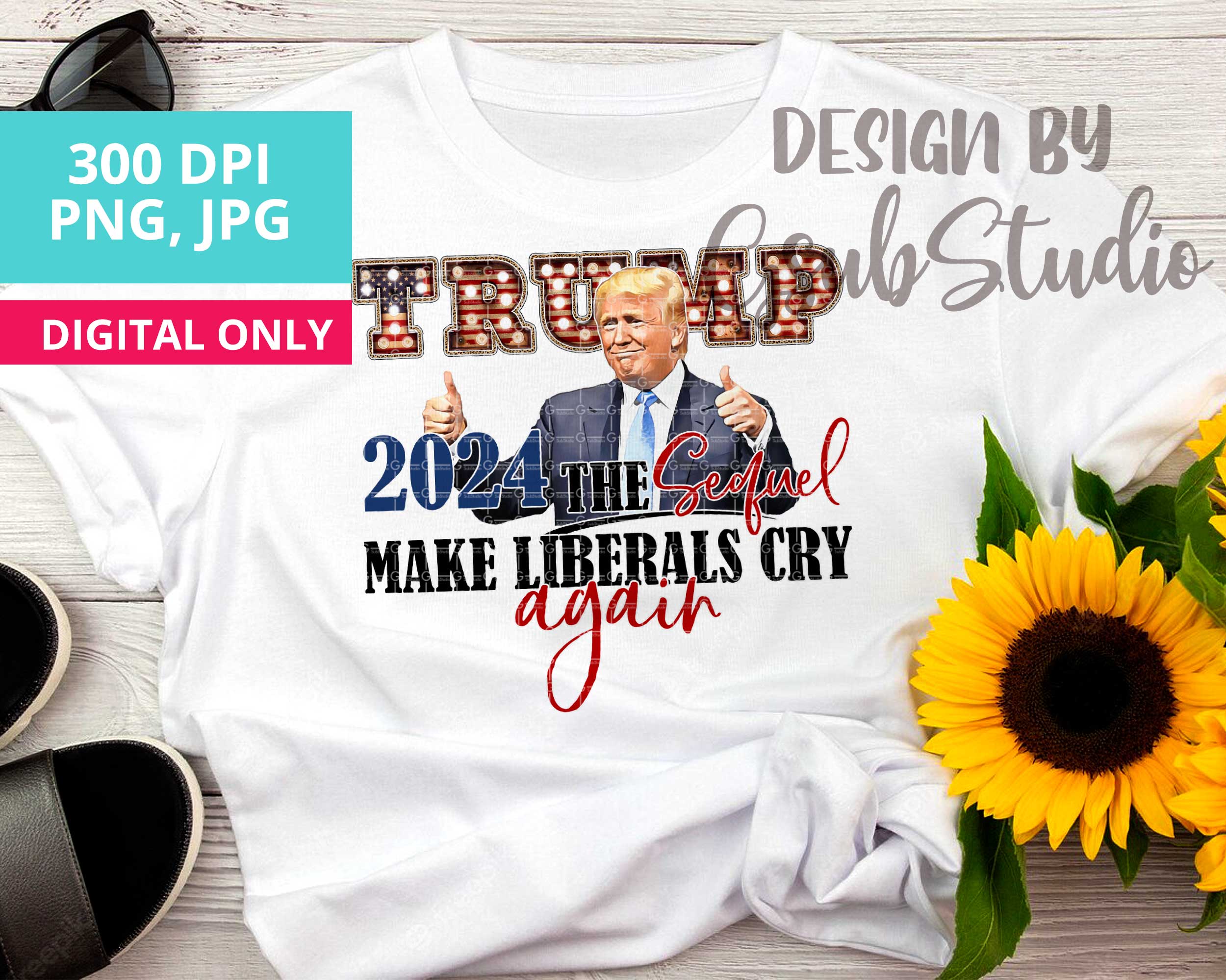 Trump 2024 PNG Sublimation Design Digital Download