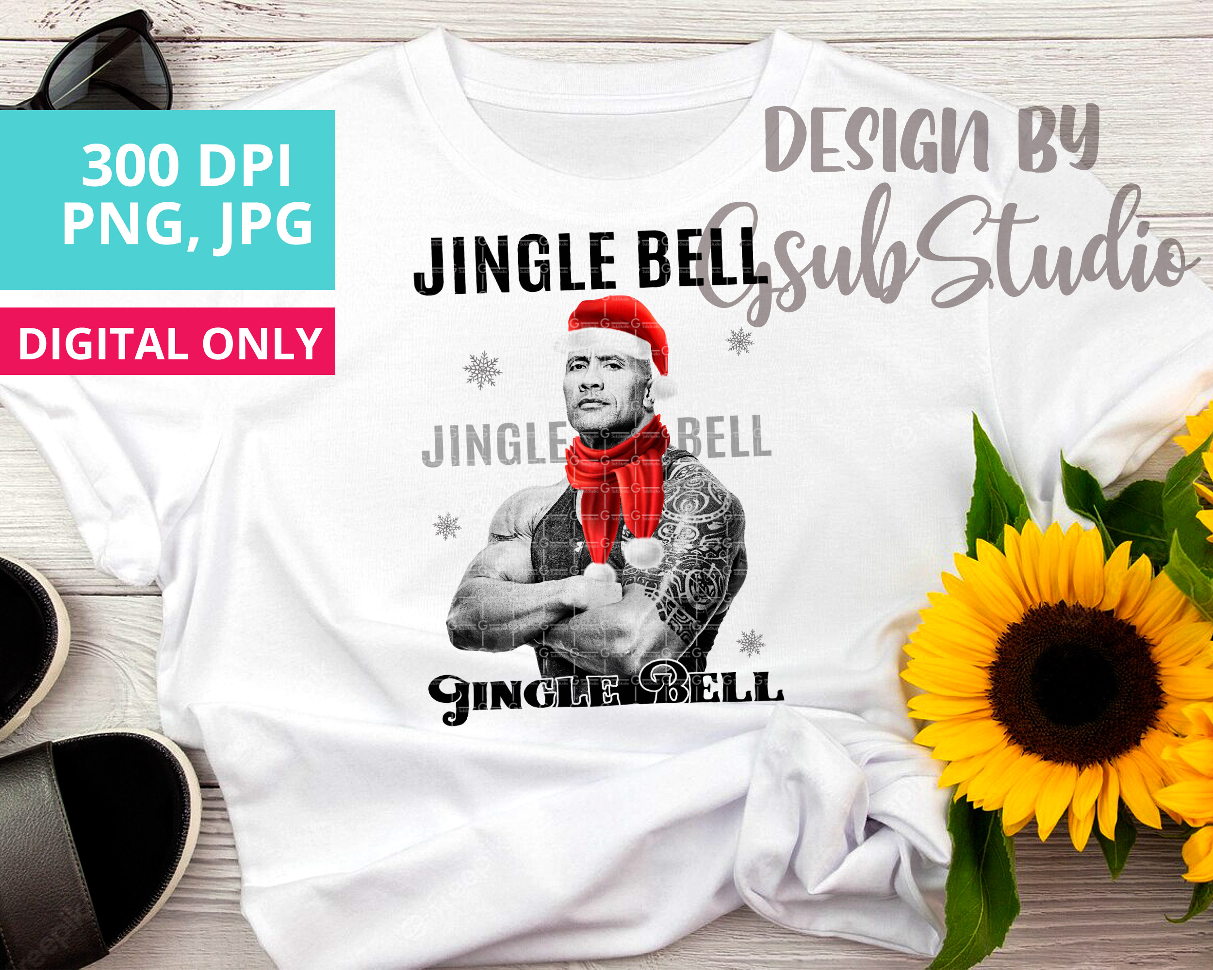 Jingle Bell rock Dwayne Johnson the rock PNG Christmas