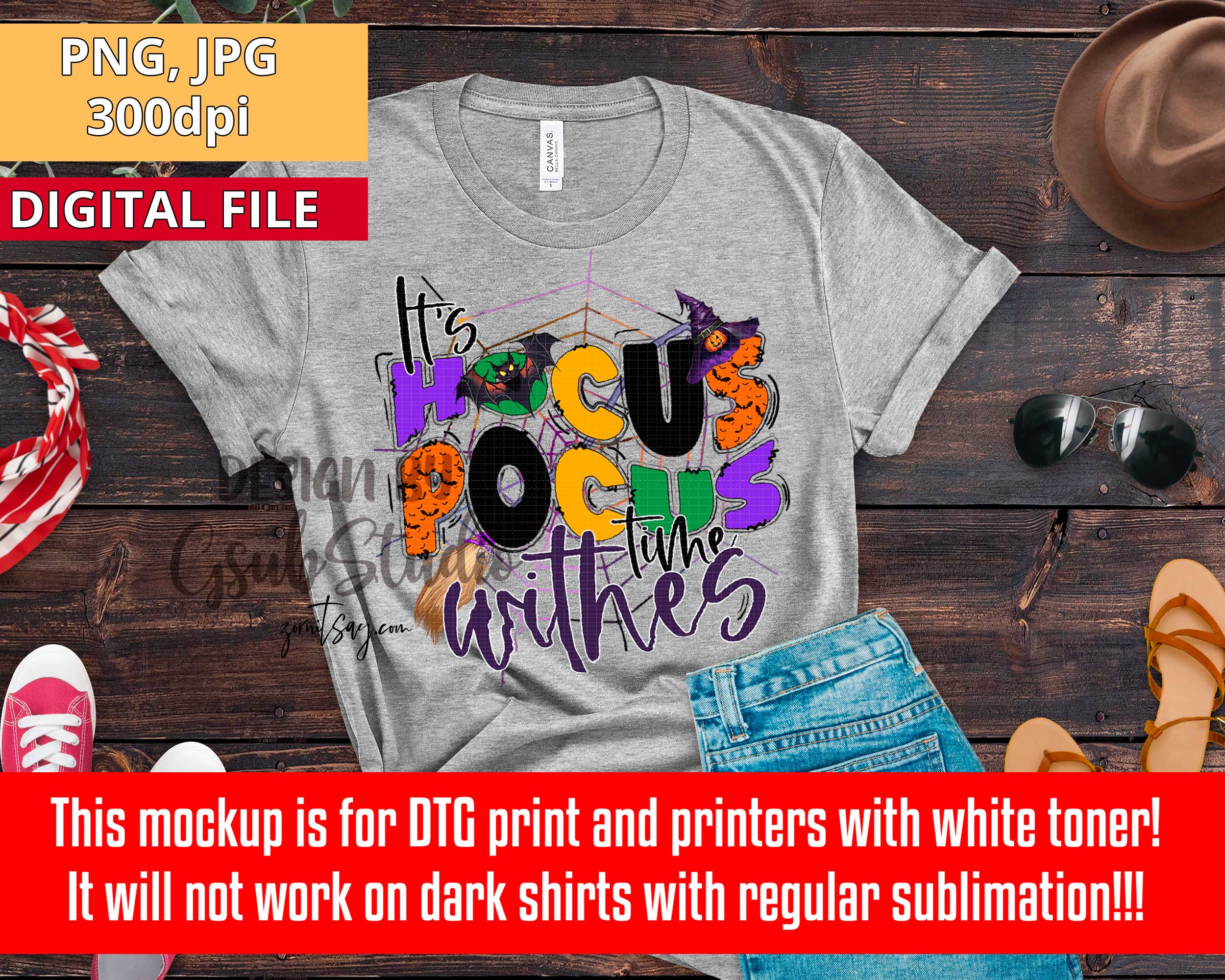 It's Hocus Pocus time Halloween witches png sublimation design