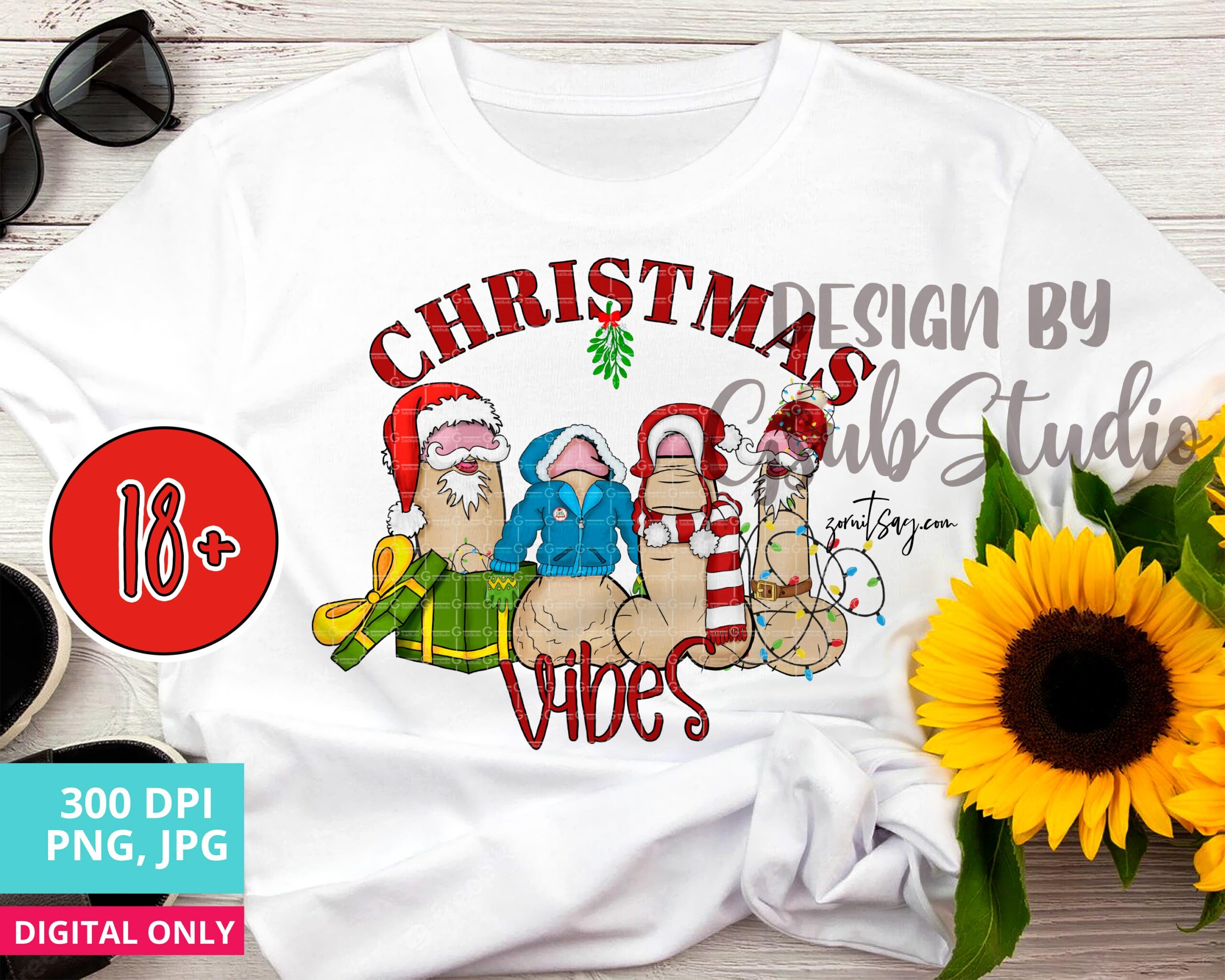 Christmas Vibes Penis PNG Adult Sublimation Design